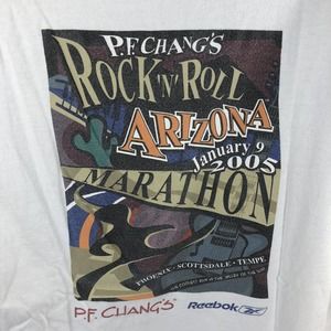 2005 P.F. Chang Rock N Roll Arizona Marathon Shirt Reebok Size Large Tee 2 Sided